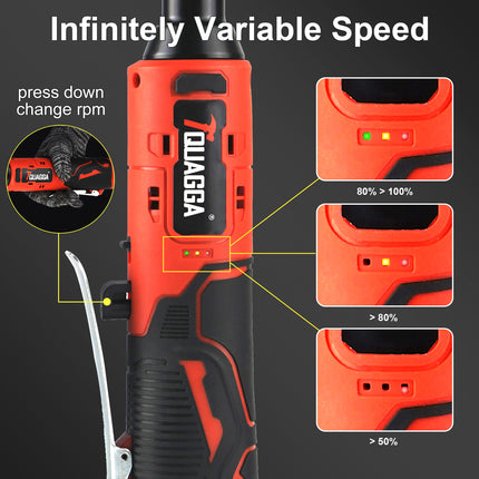 TQUAGGA Cordless Electric Ratchet Wrench Set, 12V, 45ftlbs,Variable Speed Power Ratchet Wrench,with Batteries2,Automotive Repair Tools, Electric Tools Cordless,Hardware,Impact,Heavy Duty