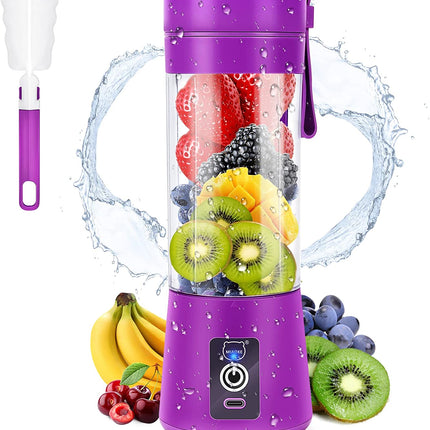 Portable Blender,  Personal Mini Juice Blender, USB Rchargeable Juicer Cup with Six Blades in 3D, Smoothie Blender Home/Office/Outdoors, Dark Purple