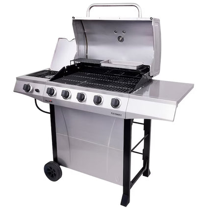 Performance Series Silver 5-Burner Liquid Propane Gas Grill with 1 Side Burner