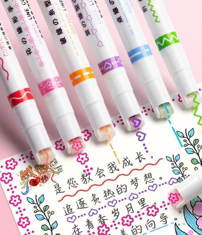Net Celebrity Creative Curve Pen Roller Outline Pen Student Hand Ledger Line Paintbrush