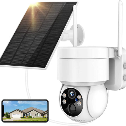 LUCKWOLF Outdoor Security Camera Wireless Wifi, 2K Color Night Vision, Solar Outdoor Security Camera