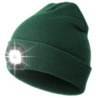 Beanie with Light, Unisex USB Rechargeable LED Beanie, Lighted Knitted Cap Ideal Gifts for Men Women Emerald