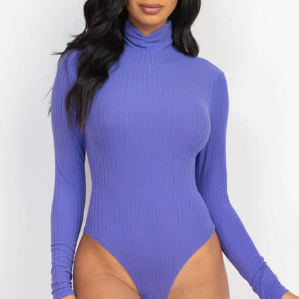 Ribbed Turtle Neck Long Sleeve Bodysuit (CAPELLA)