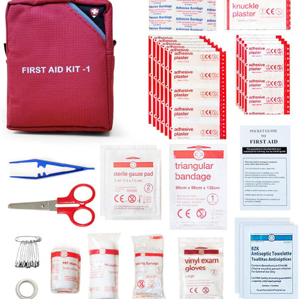 Mini First Aid Kits,Small Waterproof Emergency Medical Survival Kit for Camping,Hiking,Travel,Backpacking,Vehicle,Outdoors & Sports（78 Pieces）