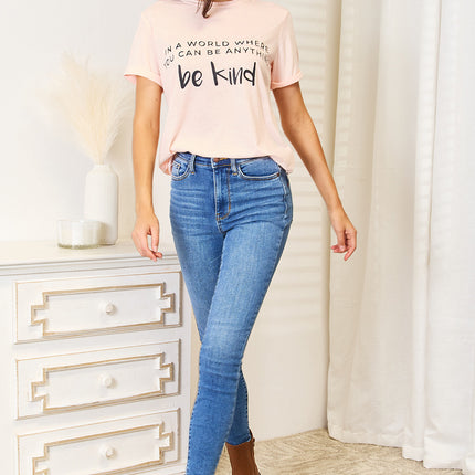 Simply Love Slogan Graphic Cuffed T-Shirt