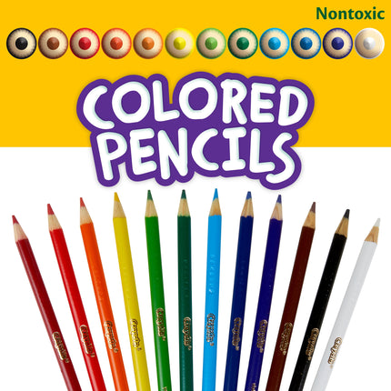 Colored Pencil Set, 12 Ct, Back to School Supplies for Kids, Classroom Supplies, Teacher Gift