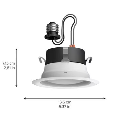 Hue Smart Bluetooth Compatibility White 4-In 850-Lumen Switchable round Dimmable LED Canned Recessed Downlight