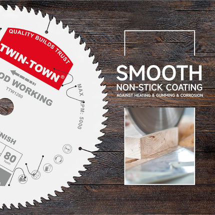 12-Inch Saw Blade, 80 Teeth,General Purpose for Soft Wood, Hard Wood & Plywood, ATB Grind, 1-Inch Arbor