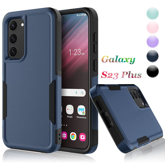 For Samsung Galaxy S23,S23 Plus,S23 Ultra Case, 2 in 1 PC Phone Case for Galaxy S23 Ultra 2022 Case,  Rubber & Rugged Shockproof Full Body Protection Case Cover - Blue