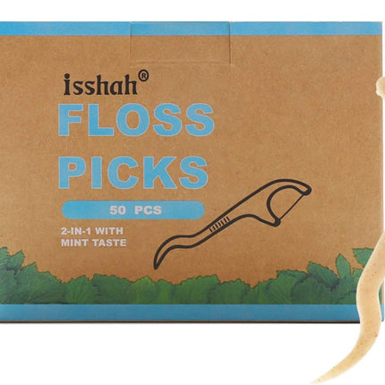 Natural Dental Floss Picks - 200 Count - PETA Approved, BPA Free, Vegan, Sustainable, Eco Friendly, Natural Dental Flossers by  (Mint)