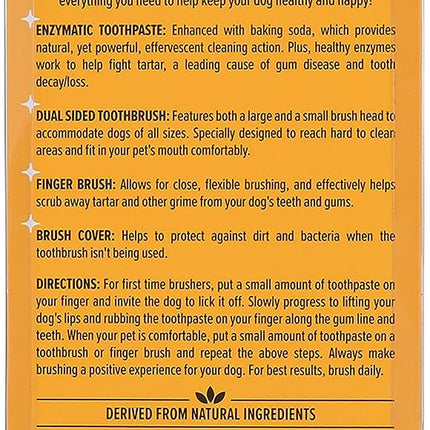 for Pets Tartar Control Kit for Dogs | Contains Toothpaste, Toothbrush & Fingerbrush | Reduces Plaque & Tartar Buildup, 3-Piece Kit, Banana Mint Flavor