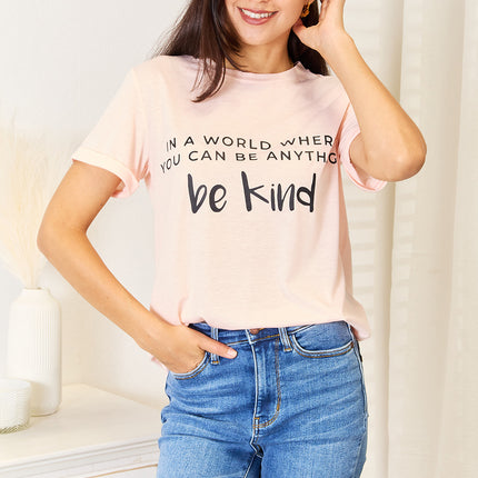 Simply Love Slogan Graphic Cuffed T-Shirt