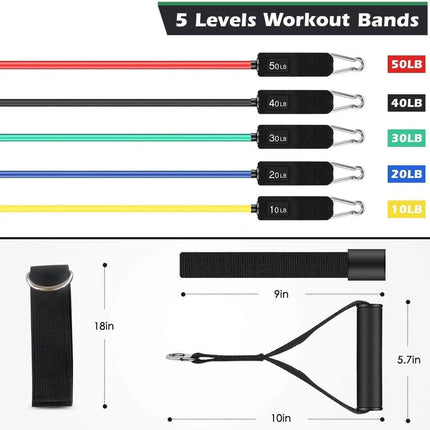 150Lbs Resistance Bands Set 11Pcs, Workout Bands,Resistance Bands for Working Out,Exercise Bands for Home Gym