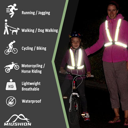 Reflective Vest - Running Vest Reflector, Reflective Running Vest with Safety Straps, High Visibility Reflector