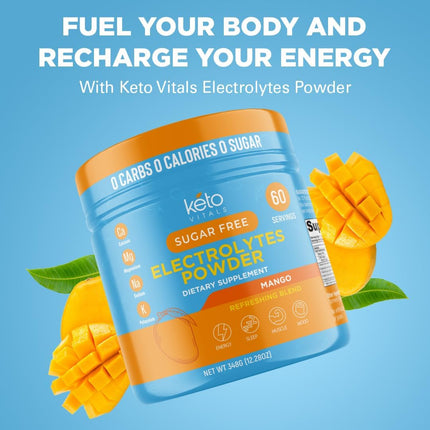 Electrolytes Powder | Keto-Friendly Electrolytes with Potassium, Magnesium, Sodium, Calcium | Keto Electrolytes Supplement Energy Drink Mix | Sugar-Free, Zero Calories, Zero Carbs