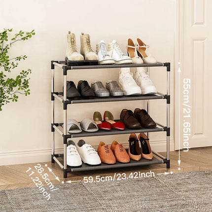 Fashion Shoe Rack Metal Simple Shoe Rack Shoe Storage Rack Bracket Space Saving Living Room Black Shoe Rack