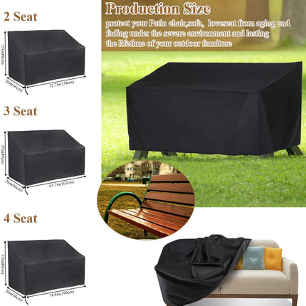 Patio Furniture Covers, Outdoor Furniture Cover Waterproof 3-Seater Sofa Cover Fit Patio Furniture 64"Wx26"Dx35"H