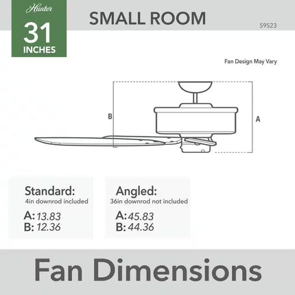 Wailea 31 In. Indoor/Outdoor Snow White Ceiling Fan for Patios or Bedrooms