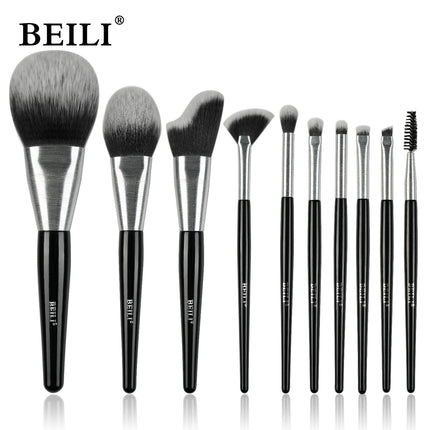 Beli 10pcs Professional Makeup Brush Set New Design Brushed Tube Makeup Brushes