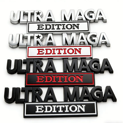 2pcs Ultra MAGA Edition Emblems, Emblem 3D Badge Decal Car Truck SUV,Refrigerator Sticker,Window Display Stickers,Bicycles, Laptops, Fridges