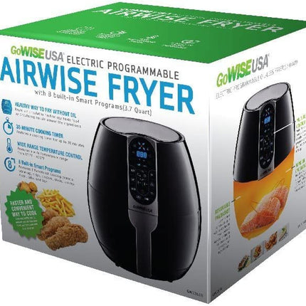 3.7-Quart Programmable Air Fryer with 8 Cook Presets, GW22638 - Black