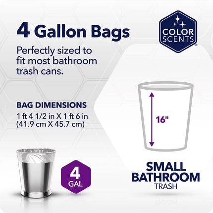 with Microban® 4-Gallon Small Twist Tie Trash Bags, Lavender Scent, 80 Bags