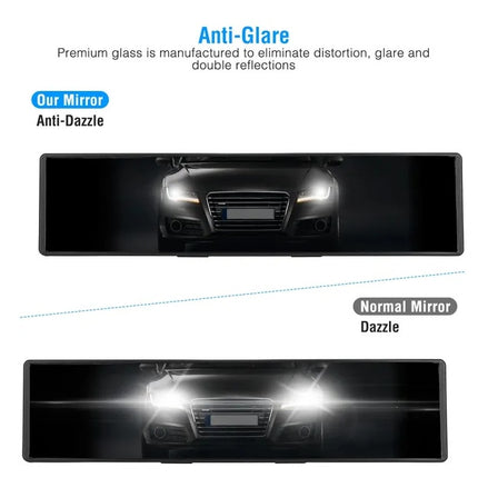 Car Rearview Mirror 11.4in Interior Clip-on Curve Convex Panoramic Anti-glare Rear View Mirrors
