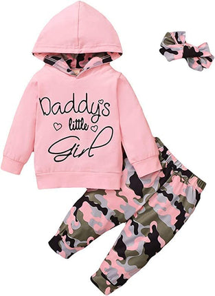 Baby Girl Clothes,Hooded Long Sleeve Printed Leopard Pants Headband Sweatshirt Toddler Outfit Clothing Sets