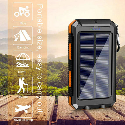 Solar Charger Power Bank Fast Charging,20000Mah Portable Solar Phone Battery Panel Charger, QC3.0 Dual USB Port Battery Pack Charger Portable for All Cell Phones & Electronic Devices