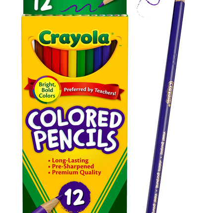 Colored Pencil Set, 12 Ct, Back to School Supplies for Kids, Classroom Supplies, Teacher Gift