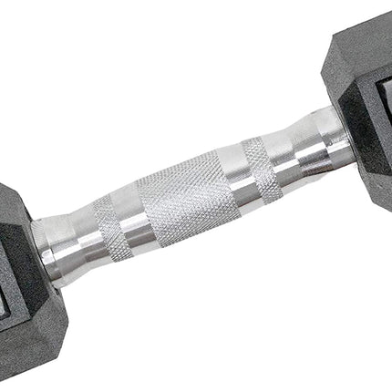 Rubber HEX Free Hand Weights Dumbbell Pairs Sizes 5, 10, 15, 20 and 25 LBS (5 LB Pair, Pair)