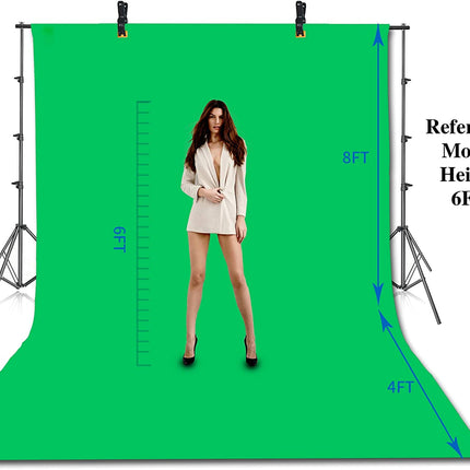 Photo Video Studio 8.5 X 10Ft Green Screen Backdrop Stand Kit, Photography Background Support System with 10 X12Ft 100% Cotton Muslin Chromakey Backdrop