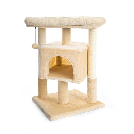 Pefilos 29inch Cat Tree Tower For Indoor Cats Cat Condo With Sisal Scratching Posts, Plush Perch, Cat Bed Furniture, Beige