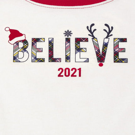 Kids' Holiday 2 Piece Snug Fit Cotton Pajamas, Believe 21, 8