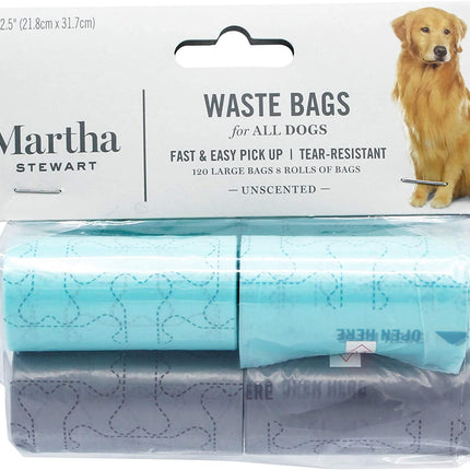 Poop Waste Bags | 120 Large Unscented Doggie Bags for a Quick Cleanup | Tear-Resistant Dog Waste Bags, Great for Dog Walking Everyday Use | 8 Rolls