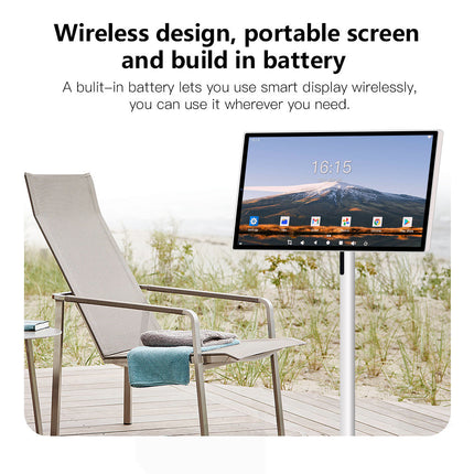 24 Inch Touch Screen 8-core CPU Android OS 128GB Rotation Monitor Built-in Battery With 13MP Camera Rollable Smart Portable TV