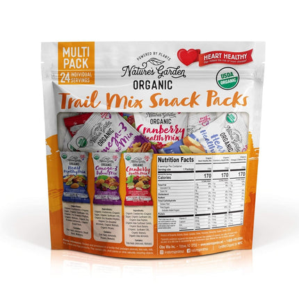 Organic Trail Mix Snack Packs, Multi Pack 28.8 Oz - 24 Individual Servings (Pack of 3)