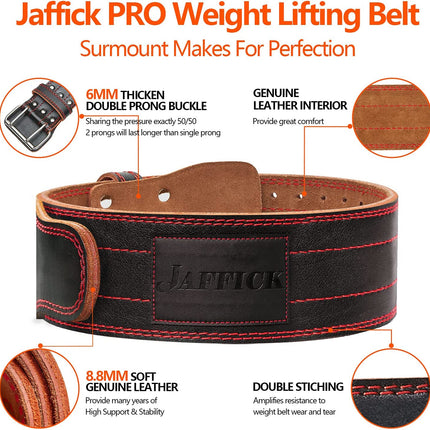 Genuine Leather Weight Lifting Belt of 4 Inches Wide Lower Back Support and Injury Prevention for Gym Fitness Workout Cross Training for Men and Women Squat Deadlift up to 800 Lbs