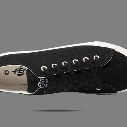 Retro Black/White Canvas Sneakers Unisex Size - Cushioned Insole