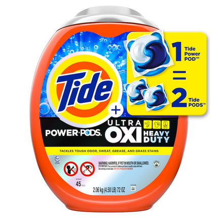 45-Pack Power Pods + Ultra OXI Heavy Duty Original HE Laundry Detergent (76-Oz)