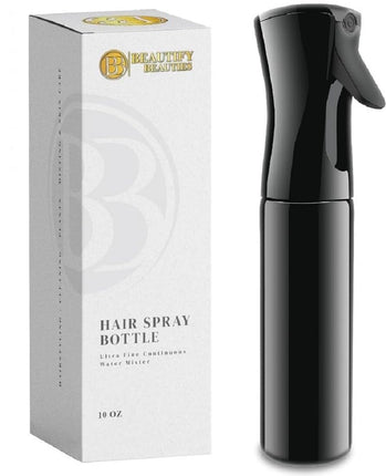 Hair Spray Bottle – Ultra Fine Continuous Water Mister for Hairstyling, Cleaning, Plants, Misting & Skin Care (Black, 10.1)