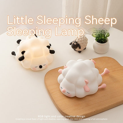 Cute Silicone Night Lights Sheep Cartoon Bedroom Lamp For Children's Room Decor Rechargeable Timing Dimming Sleep Night Light