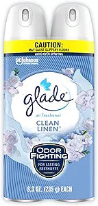 Glade Air Freshener Odor Fighting Room Spray, Clean Linen, 8.3 Oz (Pack of 2)