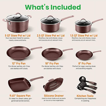 20Pcs Aluminum Non-Stick Kitchenware Pots & Pans Basic Kitchen Cookware