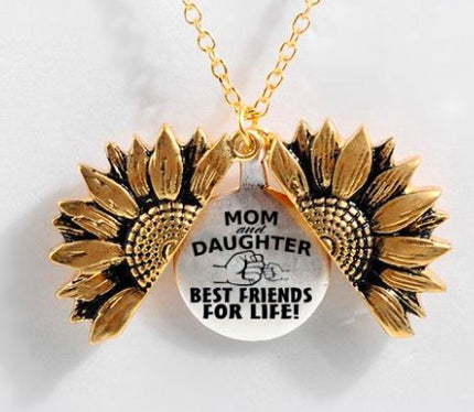 Sunflower Double-layer Lettering Necklace