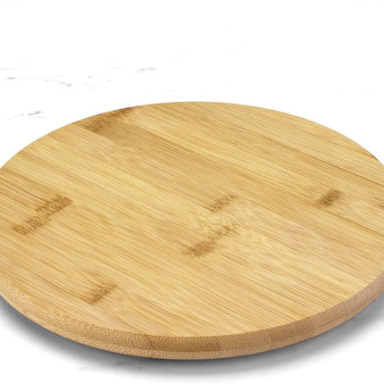 10” Bamboo Wood Lazy Susan Organizer for Kitchen, Turntable for Cabinet, Countertop, Table or Pantry