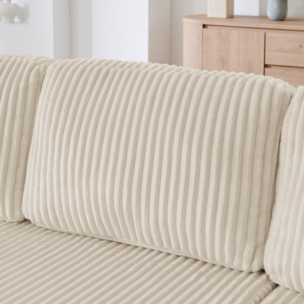 U Shape Modular Sectional Sofa, Compressed Sectional Sofa Modern Minimalist Style Corduroy Couch, Sleeper Sofa For Living Room, Bedroom, Comfy Compressed Sofa -Beige