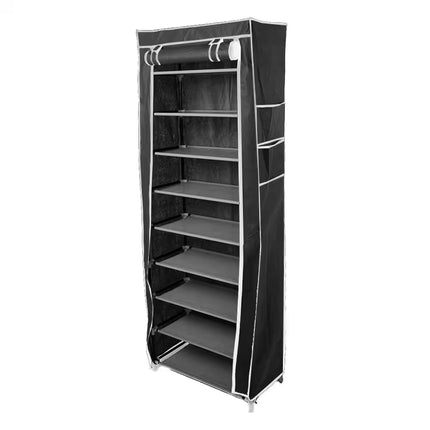 63 In. H 60-Pair Black Shoe Rack