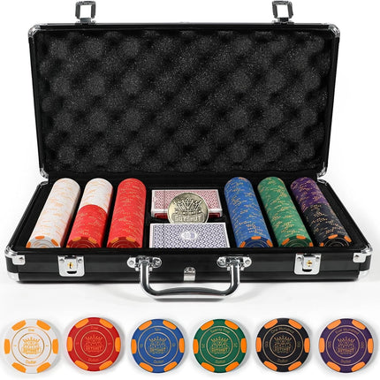 Poker Chips Set - 10 Gram 300Pcs Poker Chips with Premium Case