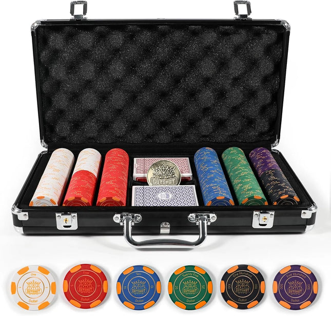 Poker Chips Set - 10 Gram 300Pcs Poker Chips with Premium Case